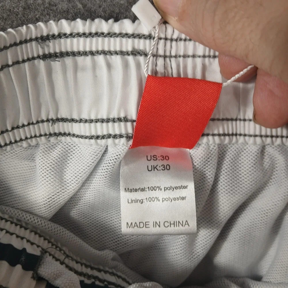 Nonwe Men's Size‎ 30 Board Shorts Swim Trunks Lined Striped Tie Waist.